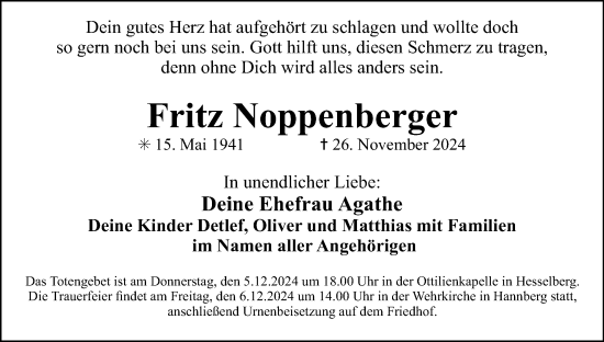 Anzeige von Fritz Noppenberger von MGO