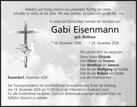 Anzeige von Gabi Eisenmann von MGO