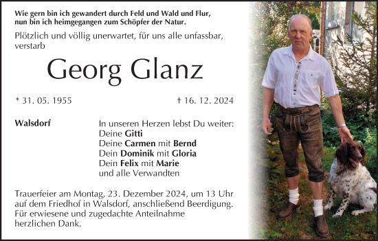 Anzeige von Georg Glanz von MGO