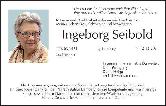 Anzeige von Ingeborg Seibold von MGO