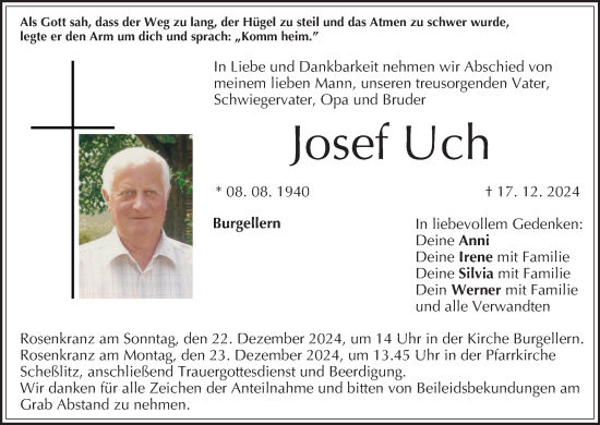 Anzeige von Josef Uch von MGO