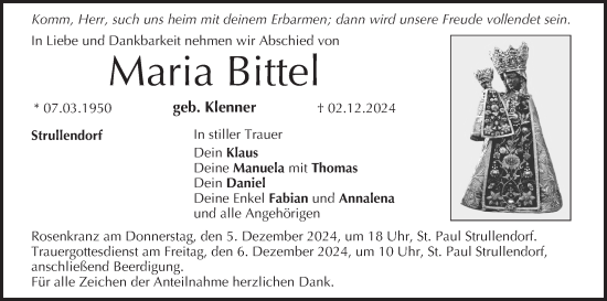 Anzeige von Maria Bittel von MGO