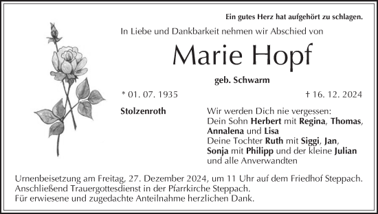 Anzeige von Marie Hopf von MGO