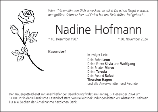 Anzeige von Nadine Hofmann von MGO