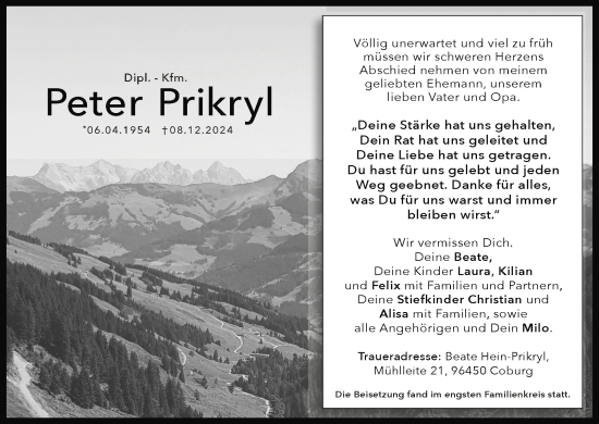 Anzeige von Peter Prikryl von MGO