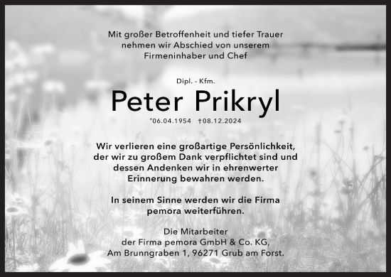 Anzeige von Peter Prikryl von MGO