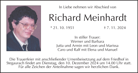 Anzeige von Richard Meinhardt von MGO