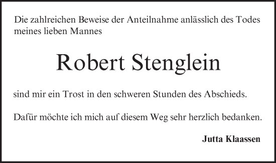 Anzeige von Robert Stenglein von MGO