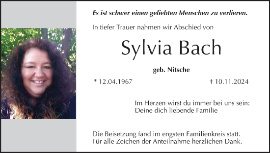 Anzeige von Sylvia Bach von MGO