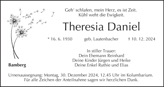 Anzeige von Theresia Daniel von MGO