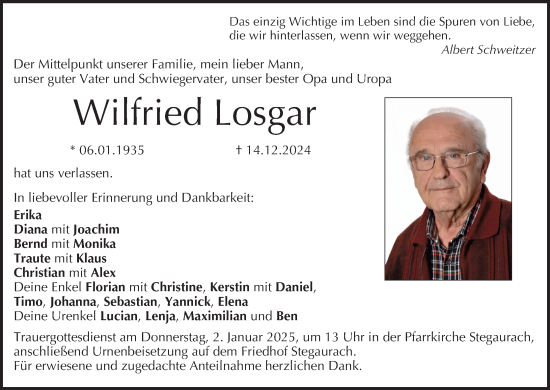 Anzeige von Wilfried Losgar von MGO