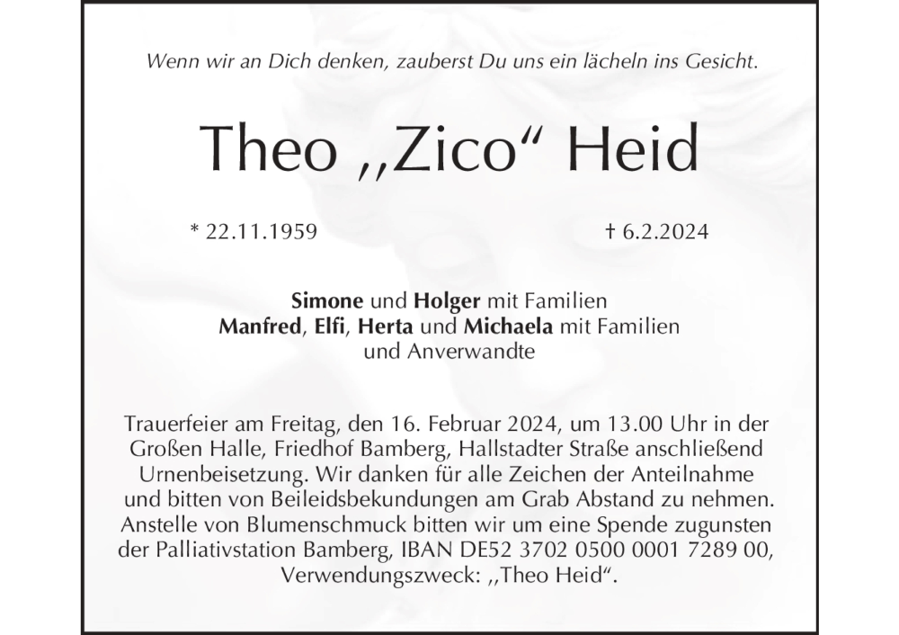  Traueranzeige für Theo Heid vom 10.02.2024 aus MGO