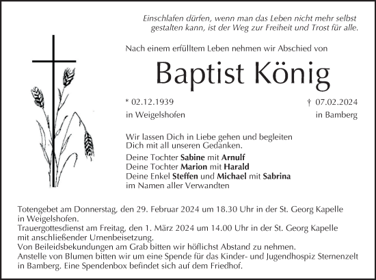 Anzeige von Baptist König von MGO