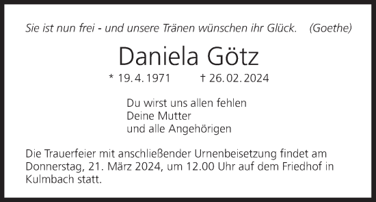 Anzeige von Daniela Götz von MGO