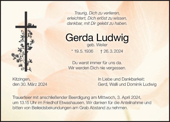 Anzeige von Gerda Ludwig von MGO
