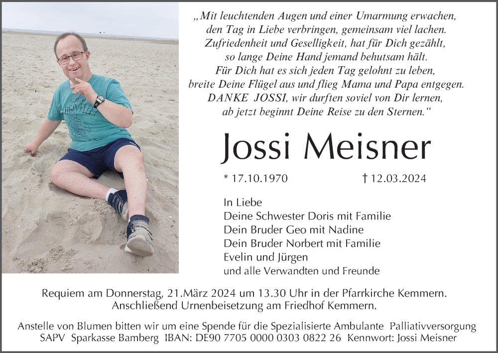  Traueranzeige für Jossi Meisner vom 16.03.2024 aus MGO