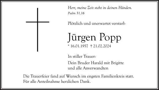 Anzeige von Jürgen Popp von MGO