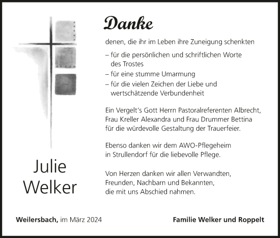 Anzeige von Julie Welker von MGO