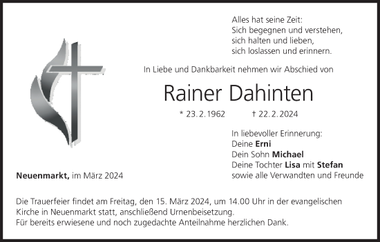 Anzeige von Rainer Dahinten von MGO