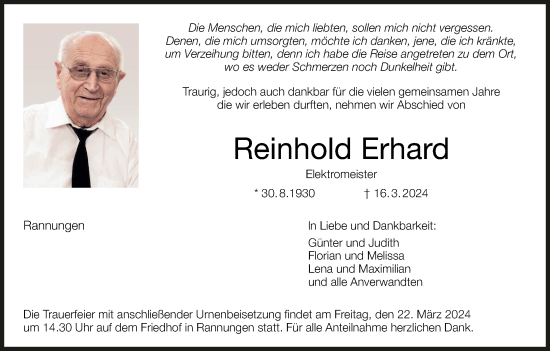 Anzeige von Reinhold Erhard von MGO