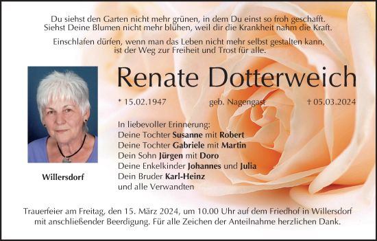 Anzeige von Renate Dotterweich von MGO