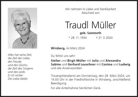 Anzeige von Traudl Müller von MGO