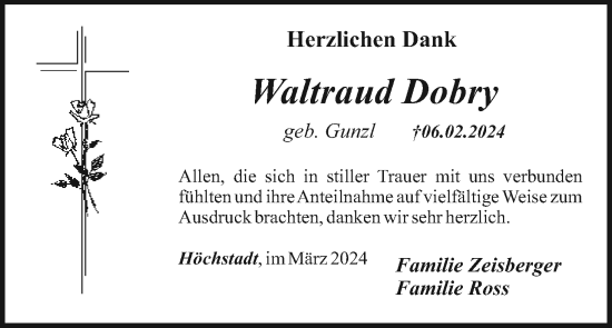 Anzeige von Waltraud Dobry von MGO