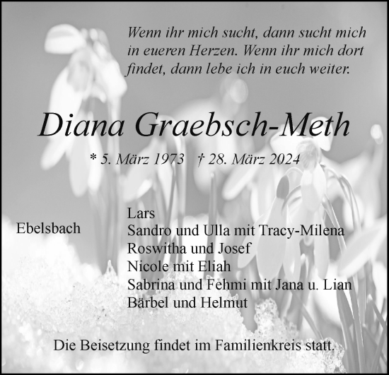 Anzeige von Diana Graebsch-Meth von MGO