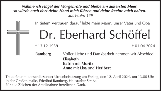 Anzeige von Eberhard Schöffel von MGO