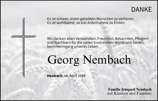 Anzeige von Georg Nembach von MGO
