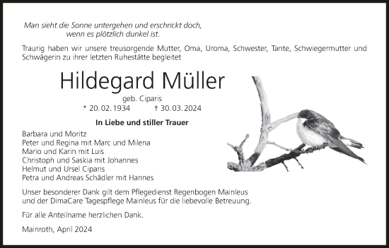 Anzeige von Hildegard Müller von MGO