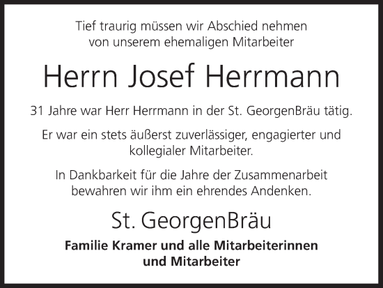 Anzeige von Josef Herrmann von MGO