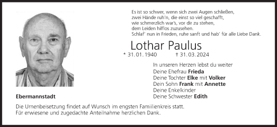Anzeige von Lothar Paulus von MGO