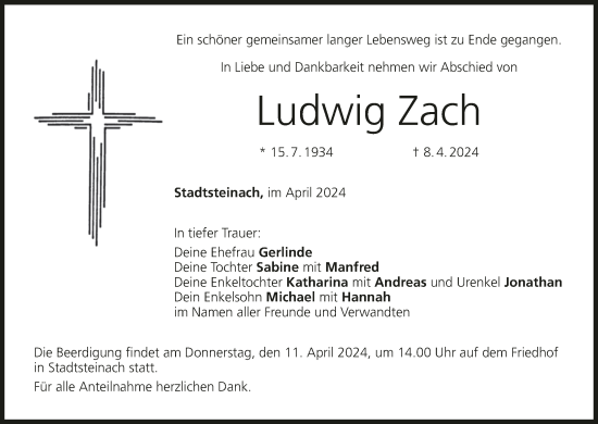 Anzeige von Ludwig Zach von MGO
