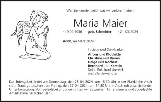 Anzeige von Maria Maier von MGO