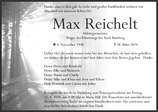 Anzeige von Max Reichelt von MGO