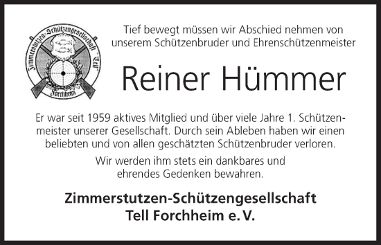 Anzeige von Reiner Hümmer von MGO