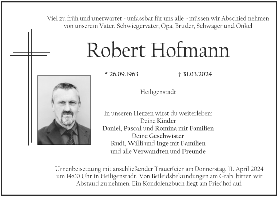 Anzeige von Robert Hofmann von MGO