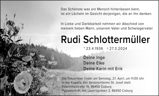 Anzeige von Rudi Schlottermüller von MGO