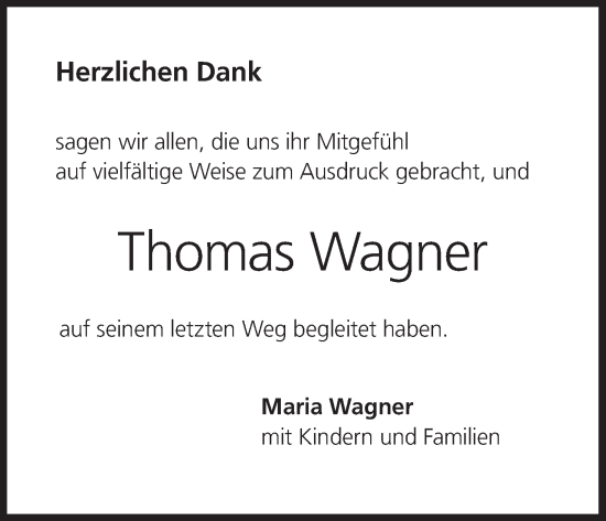 Anzeige von Thomas Wagner von MGO