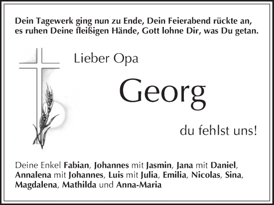 Anzeige von Georg Gebhart von MGO