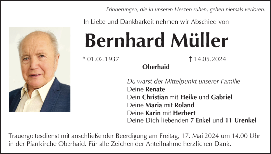 Anzeige von Bernhard Müller von MGO