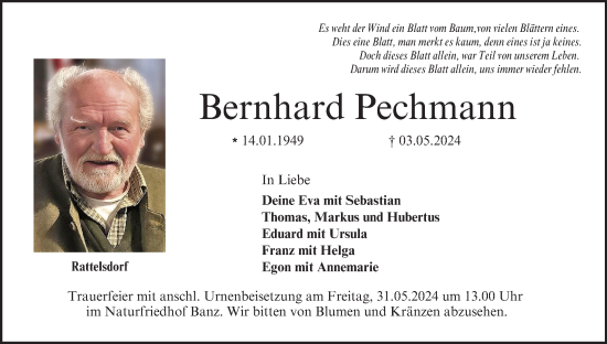 Anzeige von Bernhard Pechmann von MGO