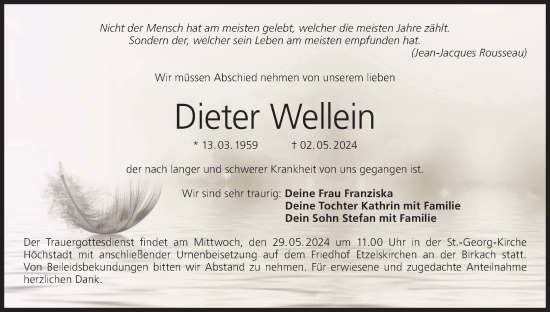 Anzeige von Dieter Wellein von MGO