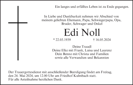 Anzeige von Edi Noll von MGO