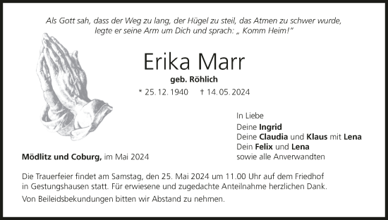 Anzeige von Erika Marr von MGO