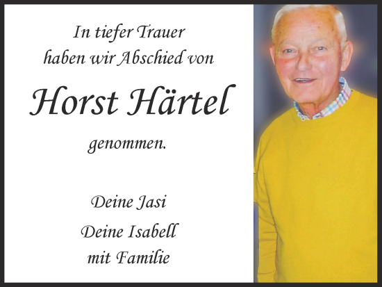 Anzeige von Horst Härtel von MGO