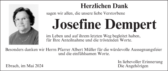 Anzeige von Josefine Dempert von MGO