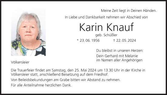 Anzeige von Karin Knauf von MGO