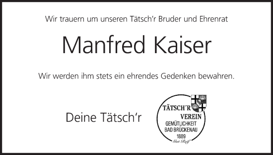 Anzeige von Manfred Kaiser von MGO